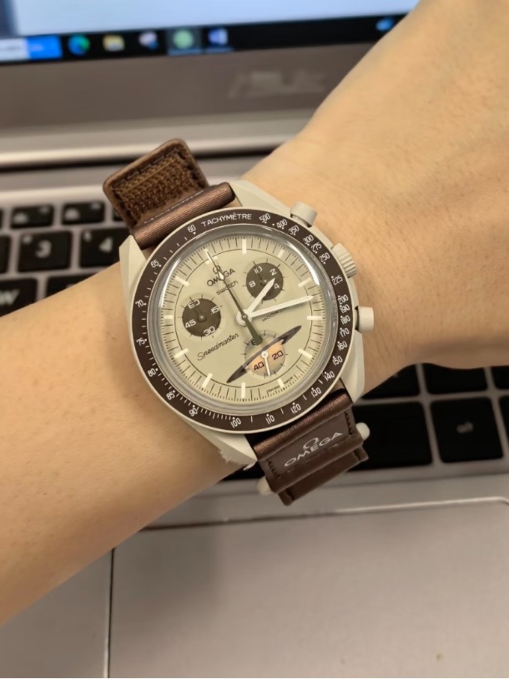 Swatch Brown and Cream Chronograph